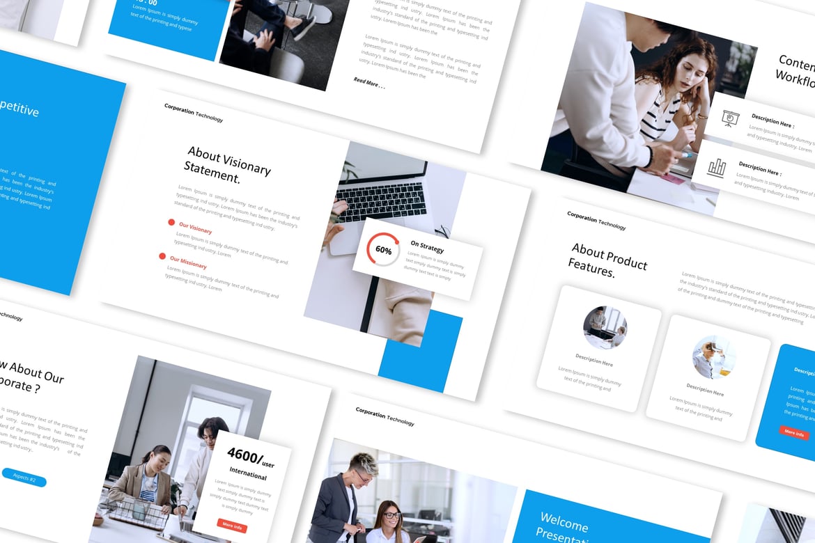 Template Presentasi PowerPoint Teknologi Perusahaan yang Menarik