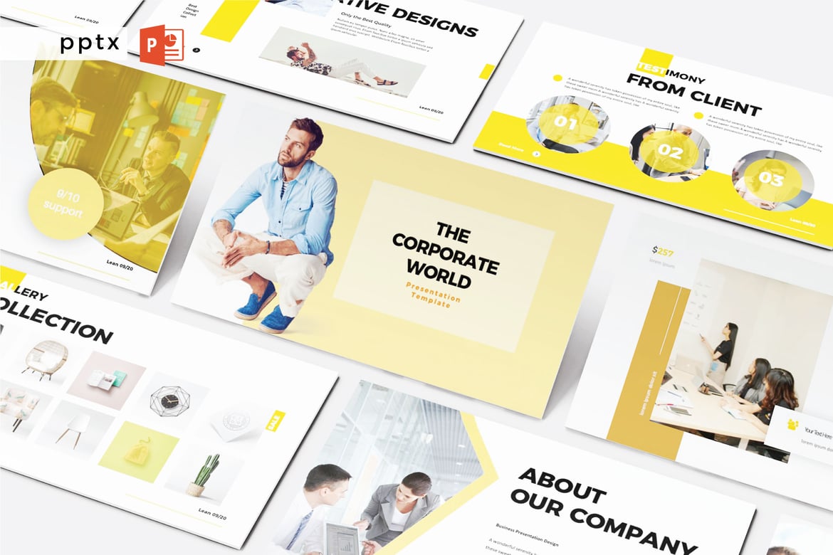 Template Presentasi Profesional - CORPORATE WORLD PowerPoint V563