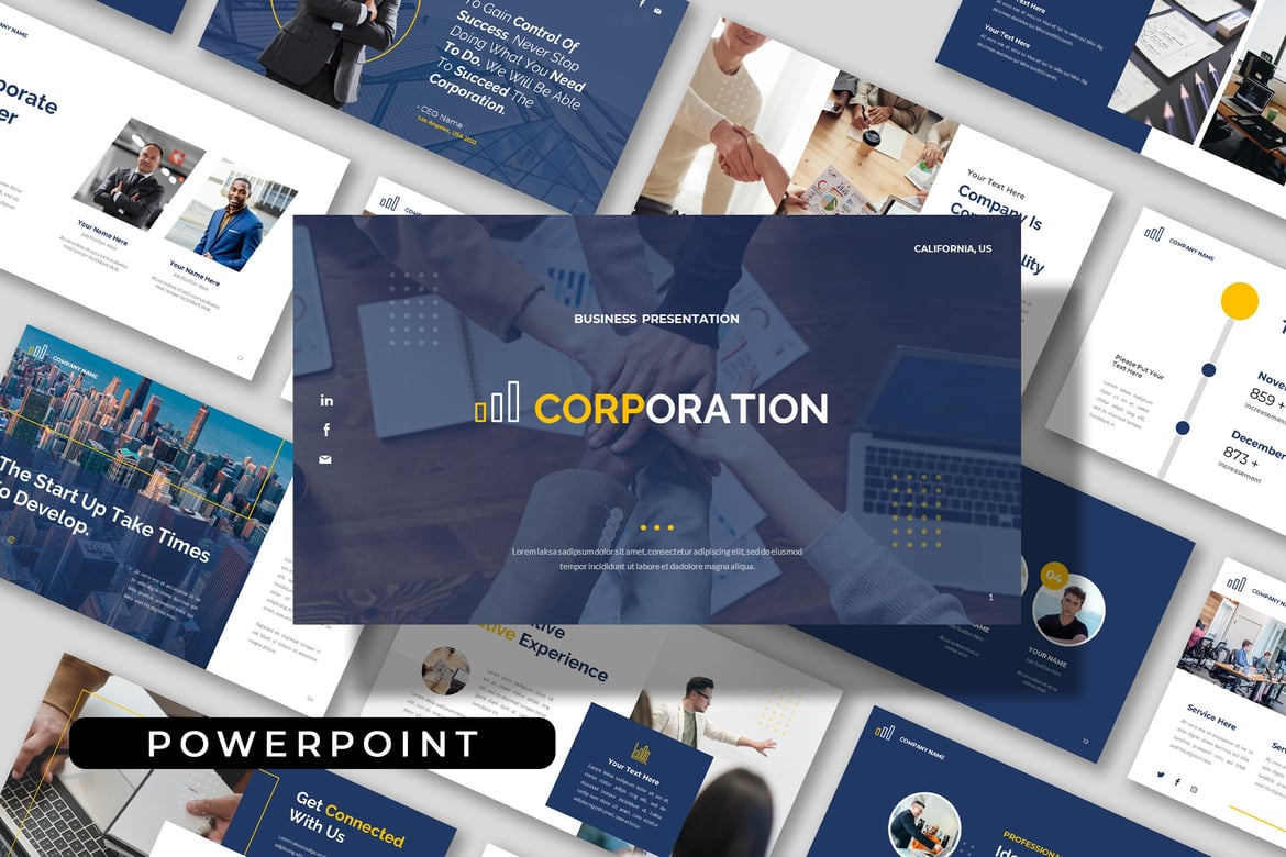 Template Presentasi Bisnis Perusahaan - CORPORATION PowerPoint
