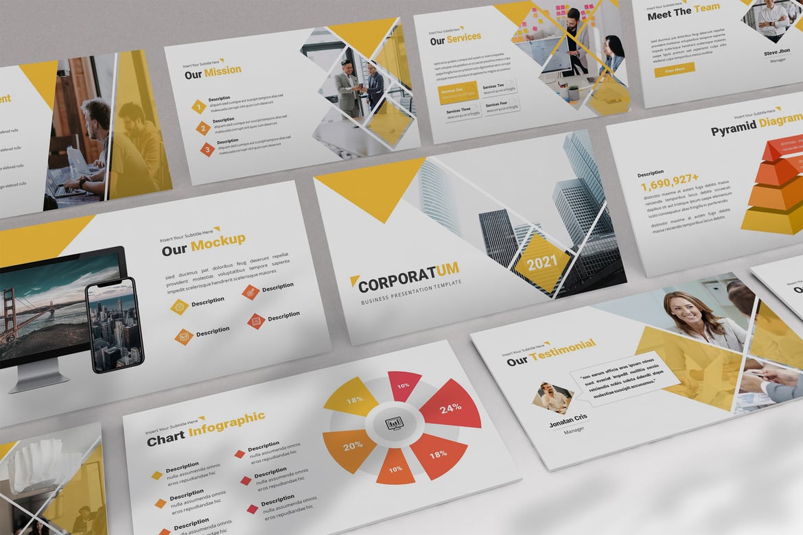 Template Presentasi Powerpoint Corporatum - Laporan Tahunan yang Menarik