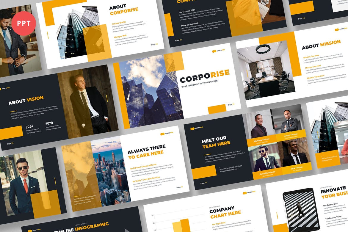 Template Presentasi Bisnis Corporise yang Menarik dan Profesional