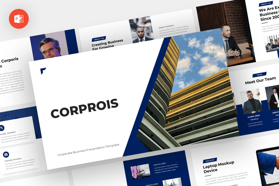 Corprois - Template Powerpoint Bisnis Modern dan Profesional
