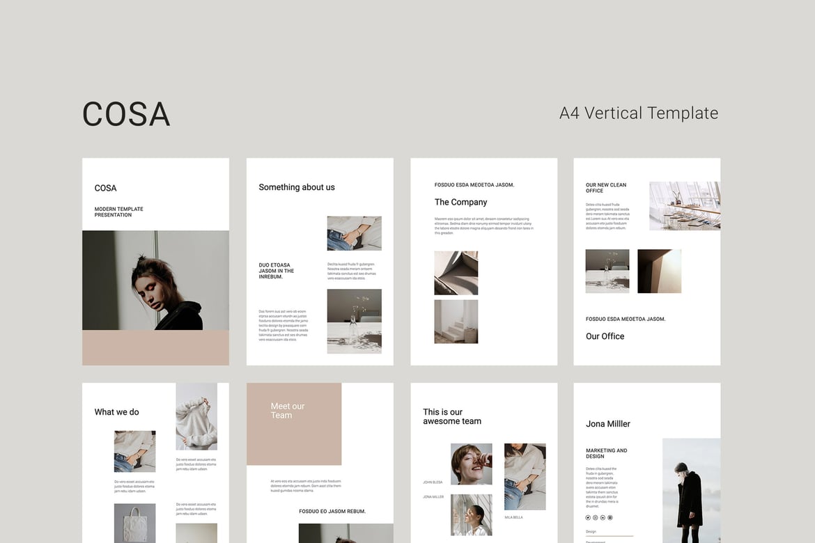 Template PowerPoint Vertical A4 COSA - Modern dan Stylish untuk Presentasi Anda