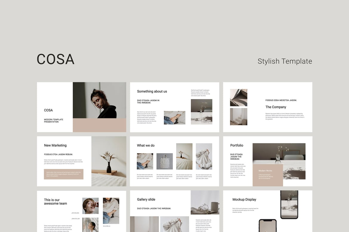Template Powerpoint Elegan dan Modern - COSA