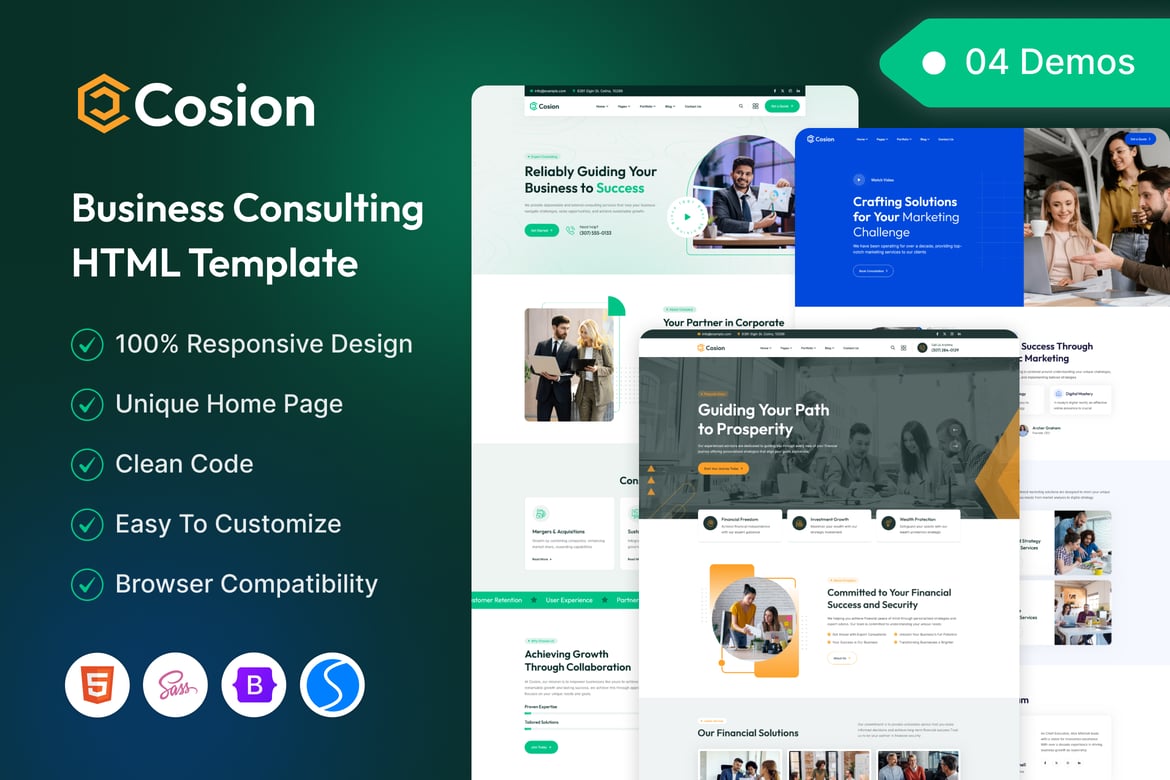 Cosion - Template Website Konsultasi Bisnis yang Profesional
