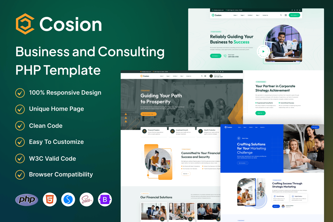 Cosion - Template PHP untuk Konsultasi Bisnis yang Modern dan Profesional