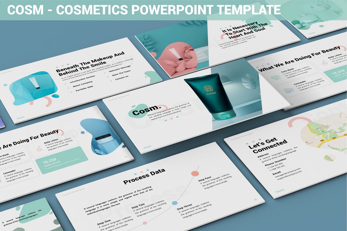 Template Presentasi Powerpoint Kosmetik yang Menawan