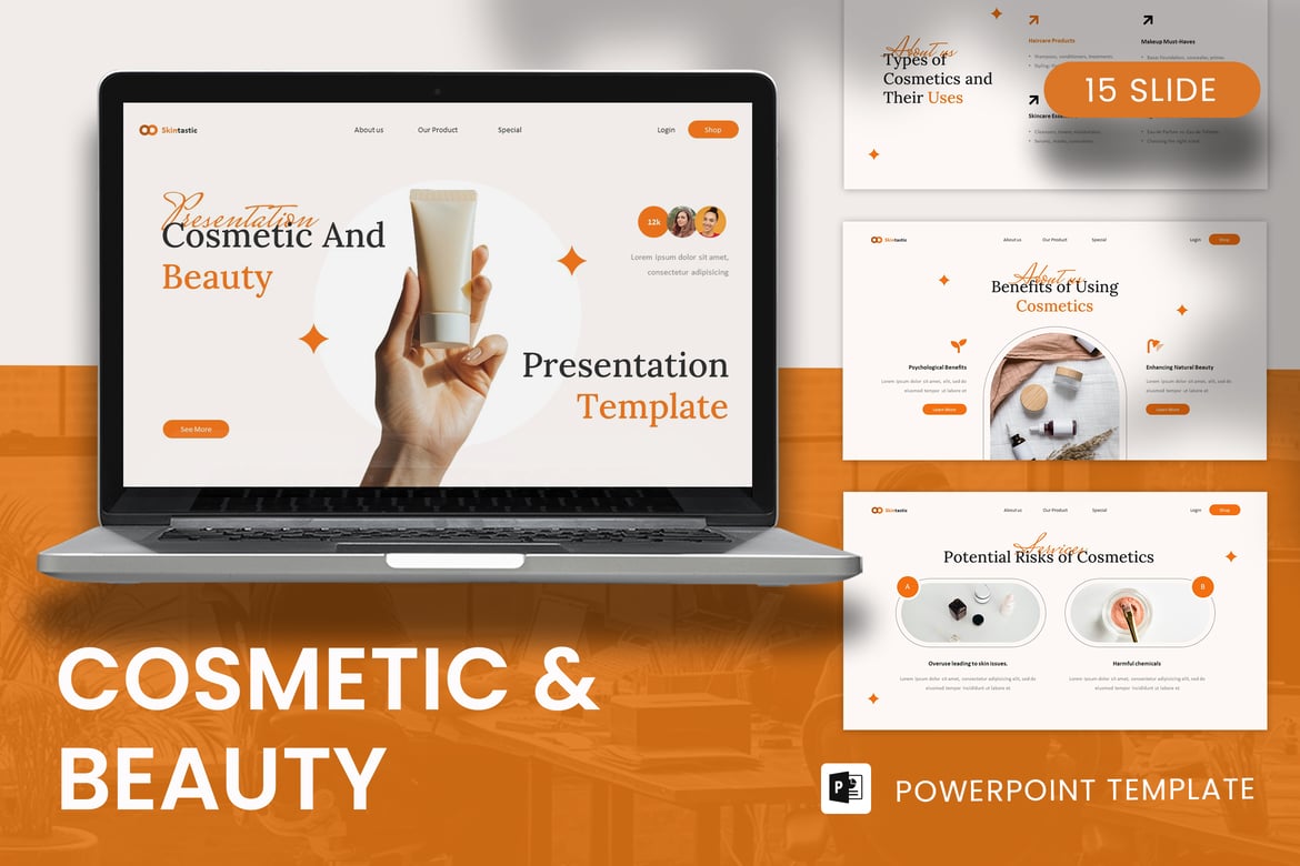 Template Presentasi PowerPoint Kecantikan dan Kosmetik yang Menarik
