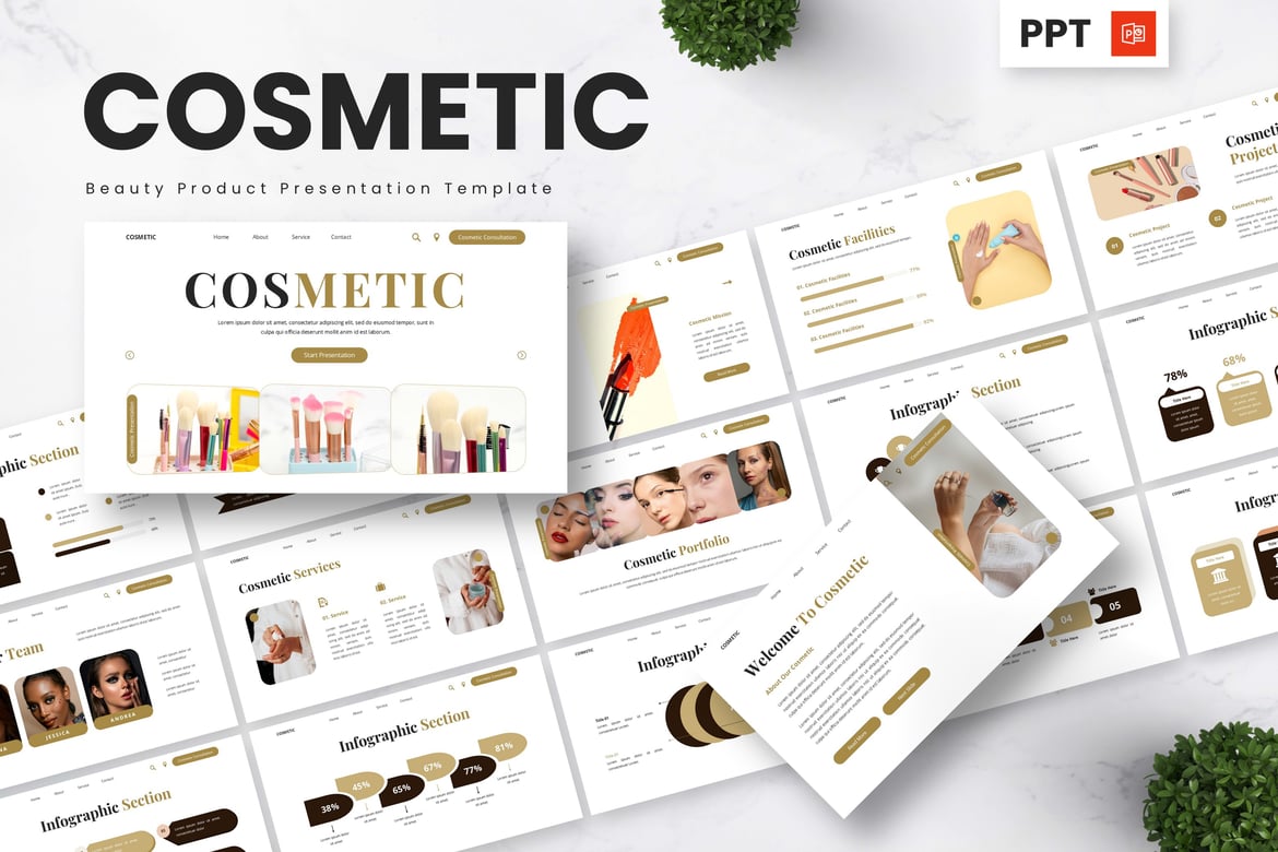 Template Presentasi Kecantikan dan Kosmetik yang Menarik
