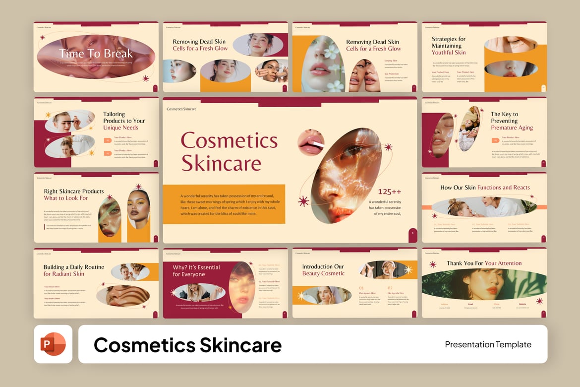 Template Presentasi Skincare dan Kosmetik yang Menarik