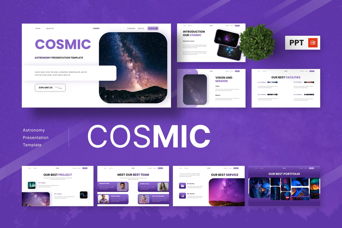 Template Presentasi Astronomi Cosmic yang Menakjubkan
