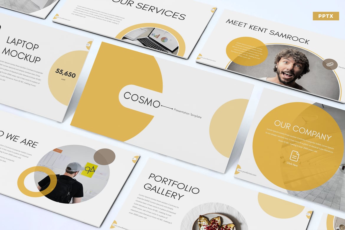 Template Powerpoint Bisnis Cosmo yang Modern dan Profesional