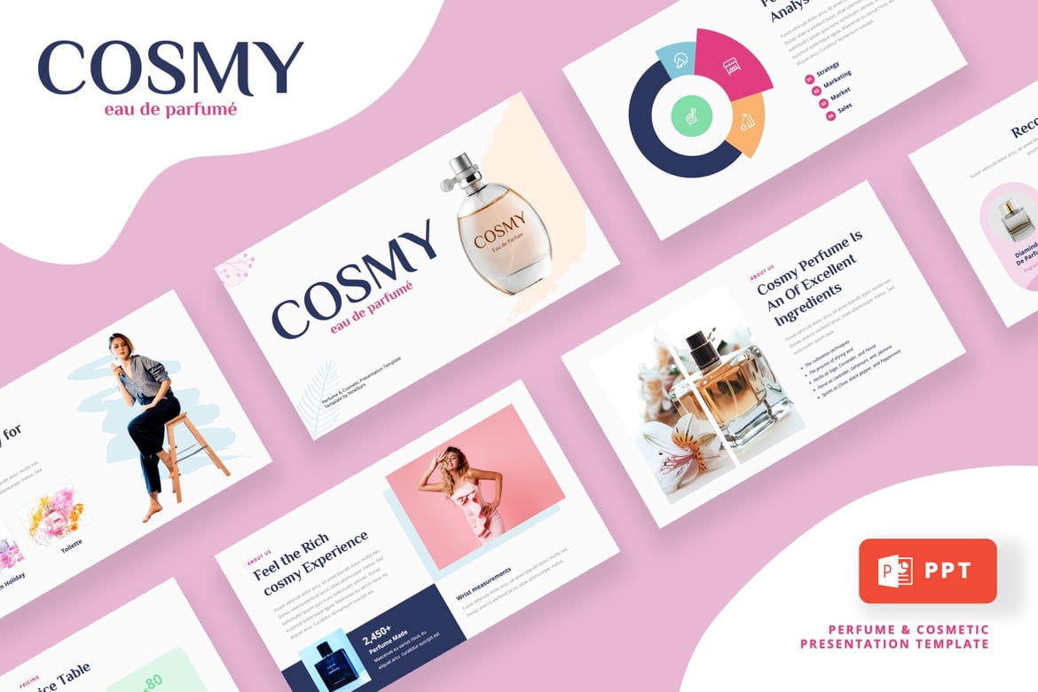 COSMY - Template Powerpoint untuk Parfum dan Kosmetik yang Menawan