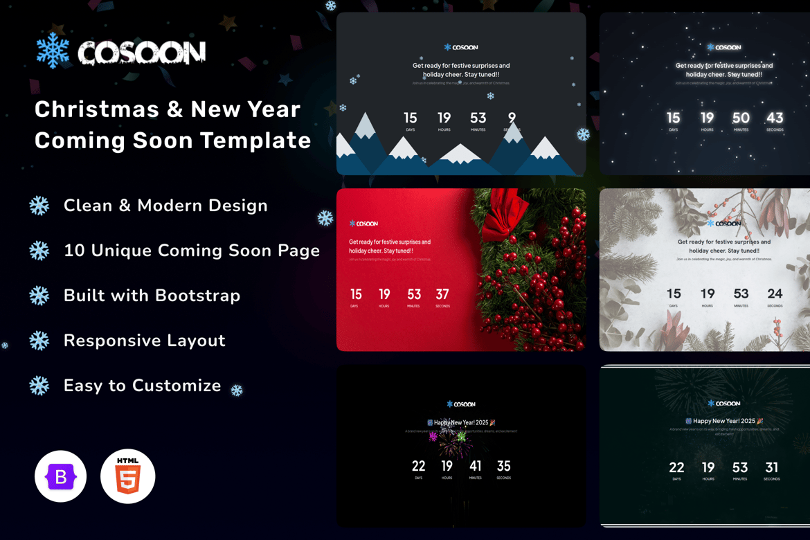 Cosoon - Template Website Menarik untuk Natal & Tahun Baru
