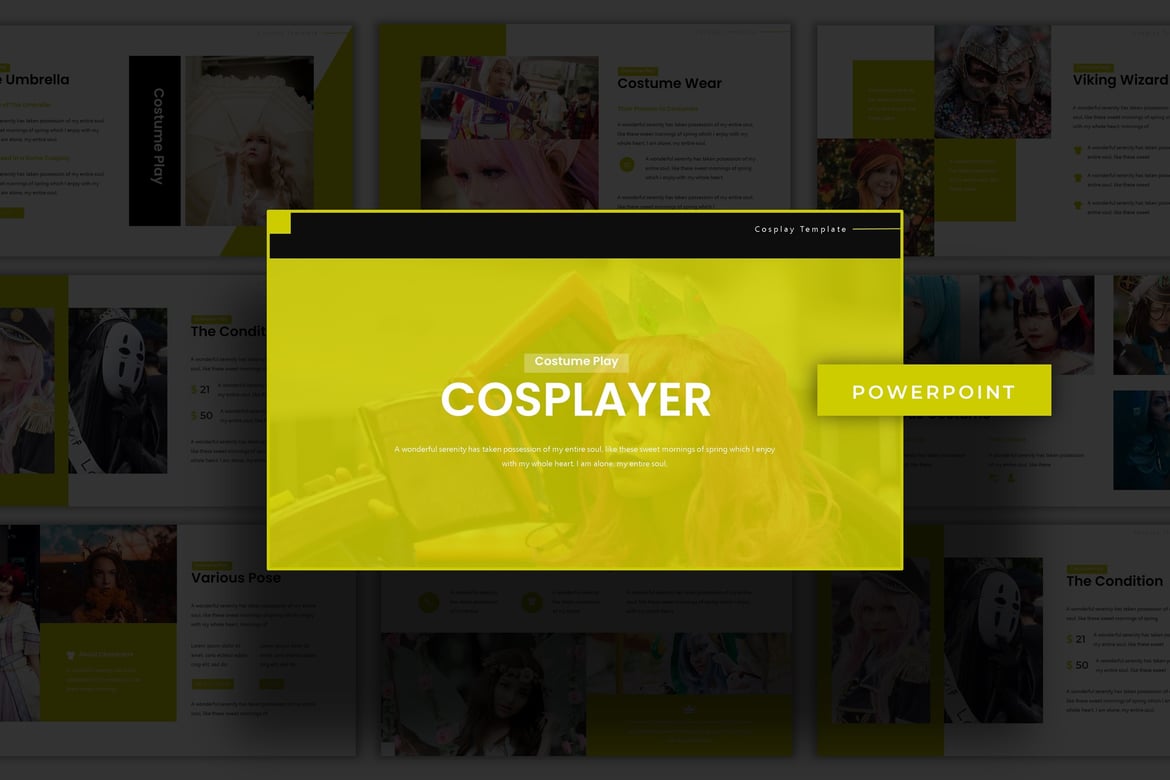 Template Presentasi Cosplayer - PowerPoint yang Menarik