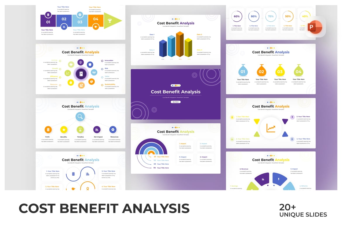 Template PowerPoint Analisis Biaya-Manfaat yang Menarik