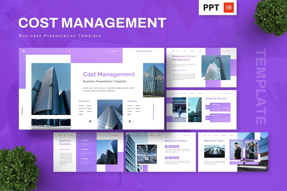 Template Presentasi Powerpoint Manajemen Biaya yang Profesional