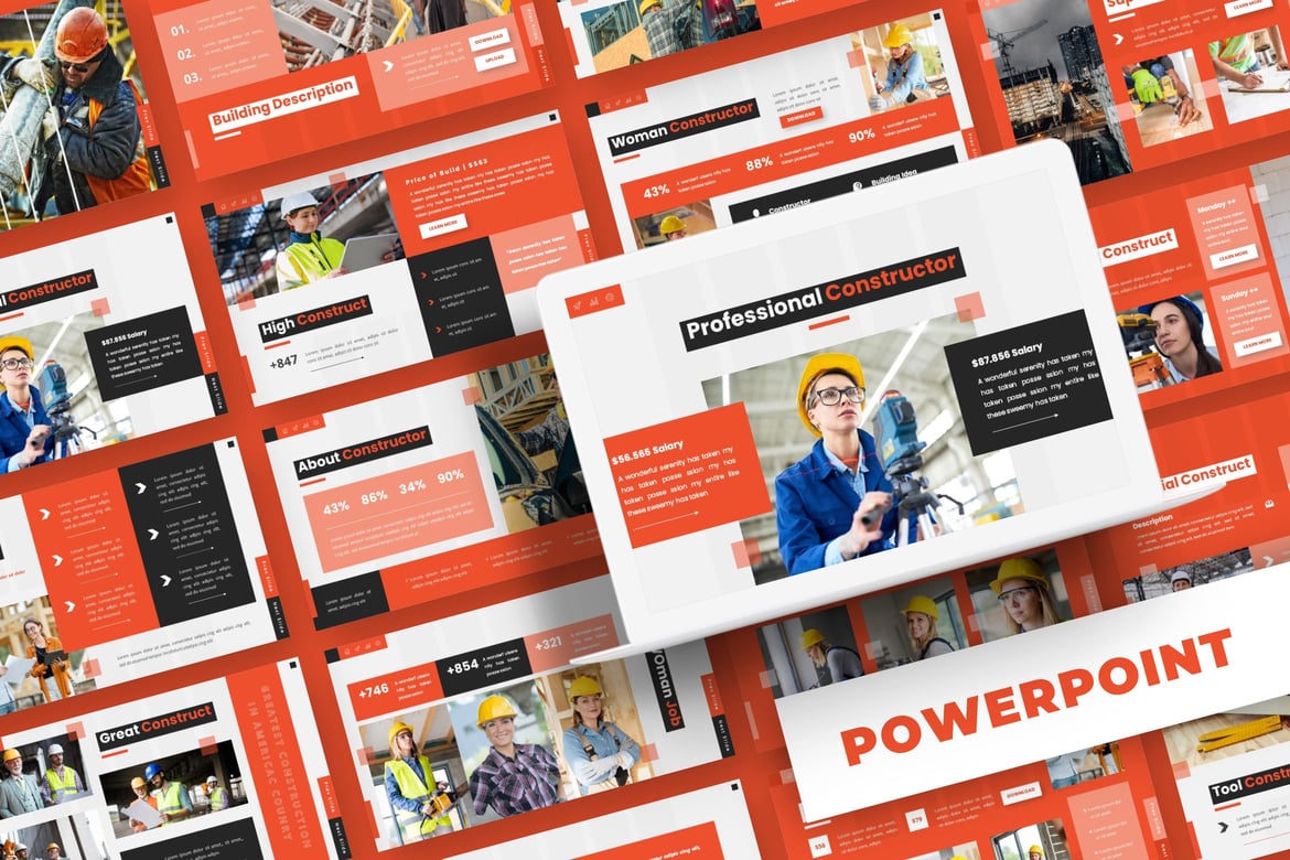 Template Powerpoint Costruzione - Solusi Presentasi Profesional