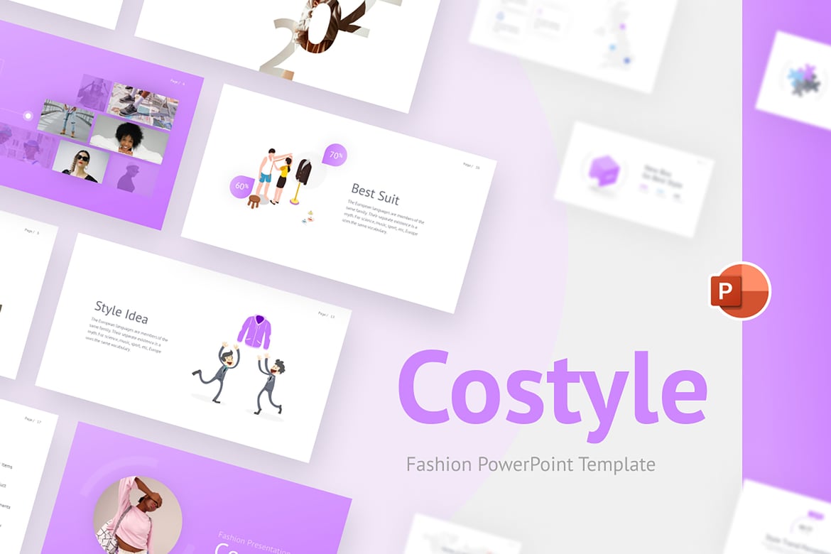 Template PowerPoint Kreatif Costyle untuk Presentasi Fashion yang Menarik