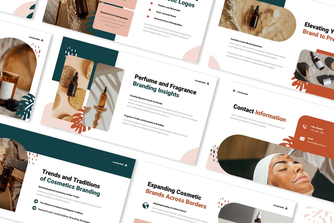 Template Presentasi PowerPoint Cosume Brand untuk Branding Produk Anda