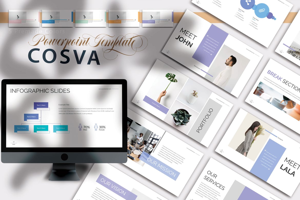 Cosva - Template Presentasi PowerPoint yang Modern dan Kreatif