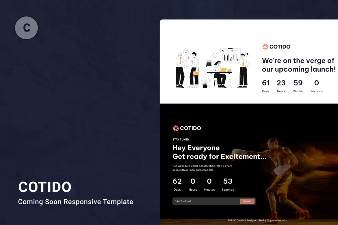 Cotido - Template Website Coming Soon dengan Tailwind CSS