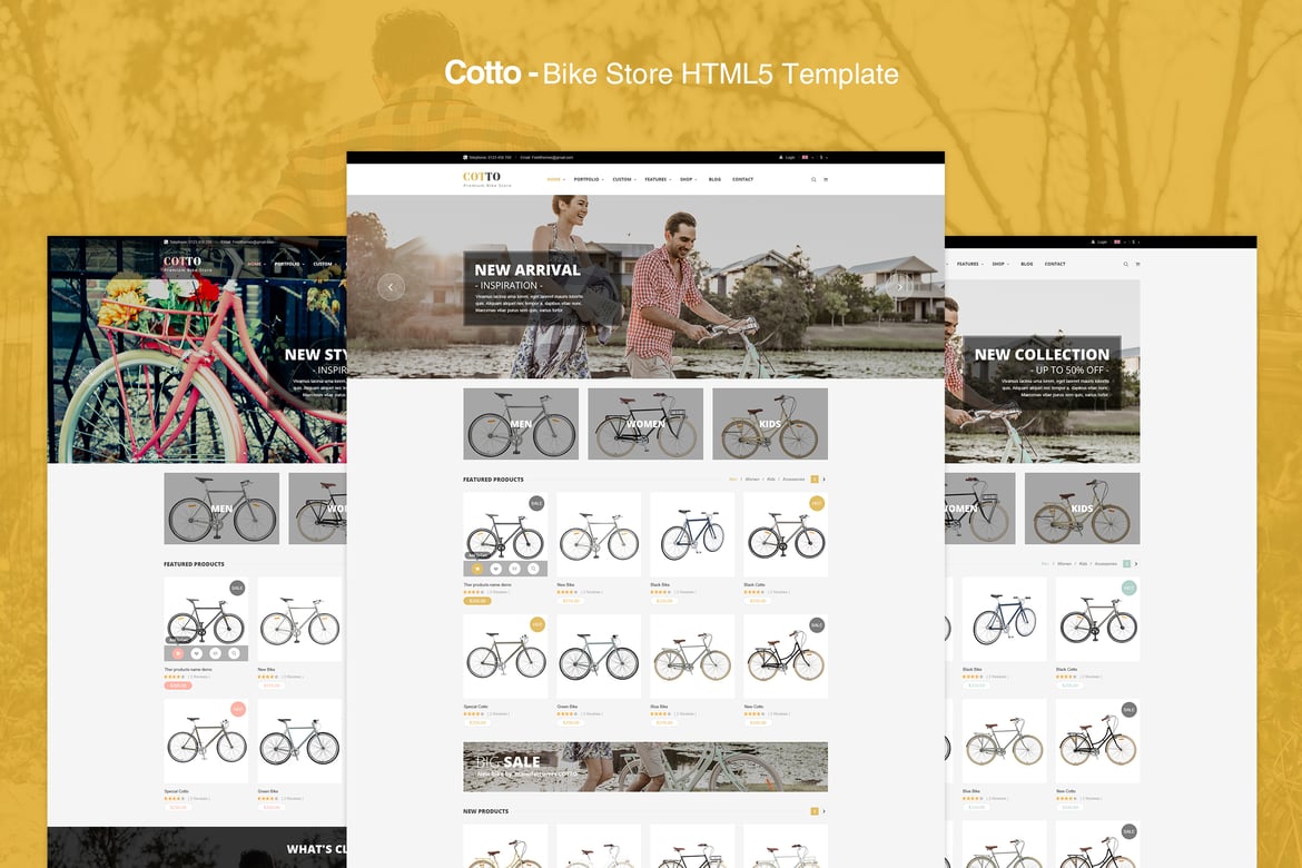 Cotto - Template Website Toko Sepeda Responsif Terbaik
