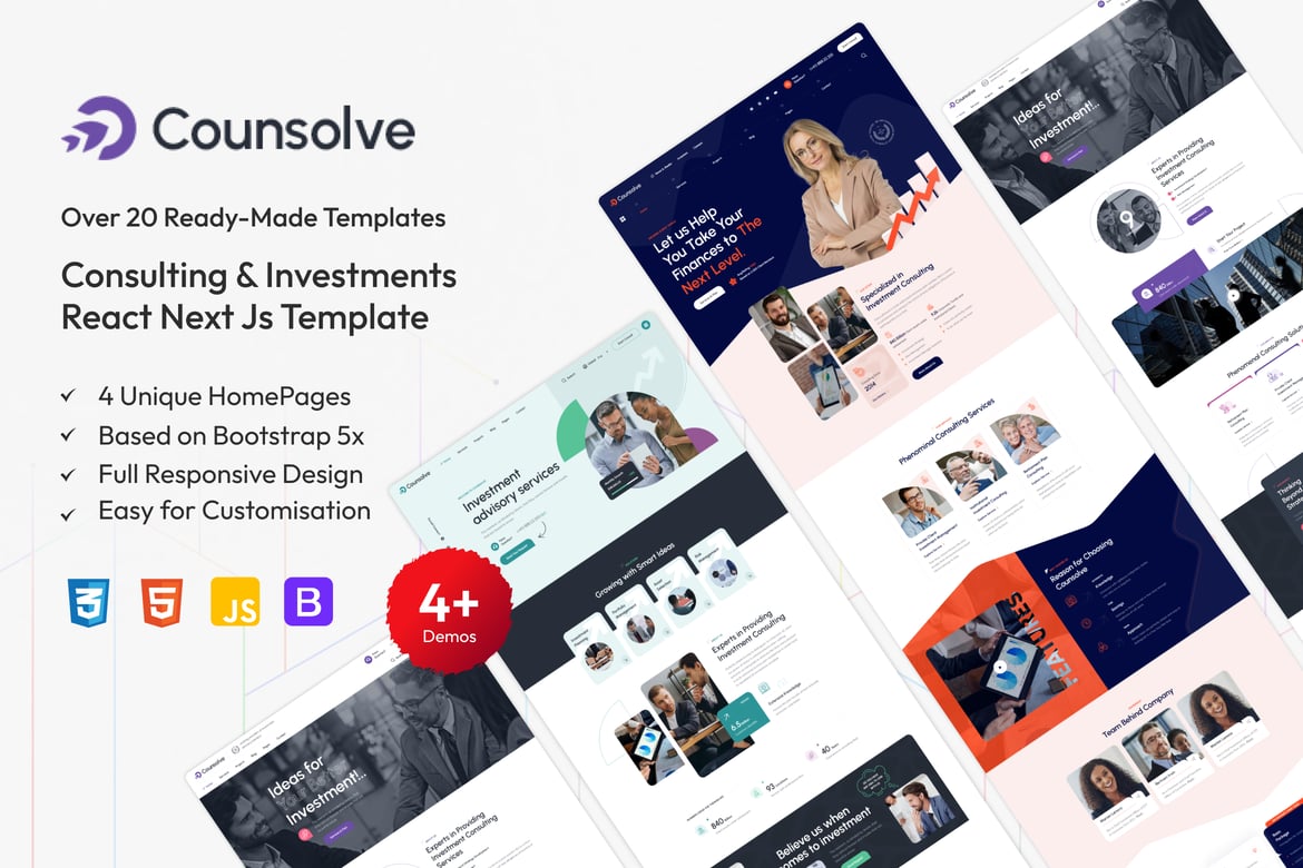 Counsolve - Template Website Konsultasi dan Investasi Modern