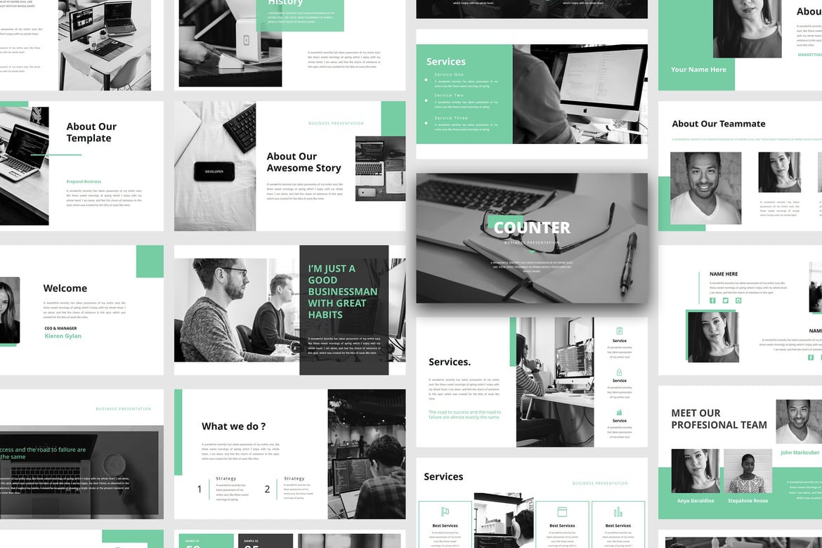 Counter – Template PowerPoint Bisnis Menarik dan Serbaguna