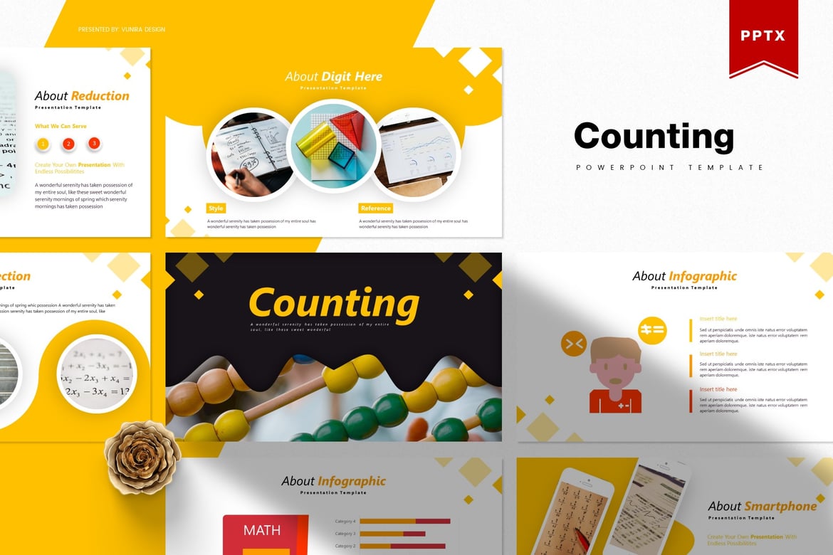 Template Presentasi PowerPoint Hitung yang Menarik