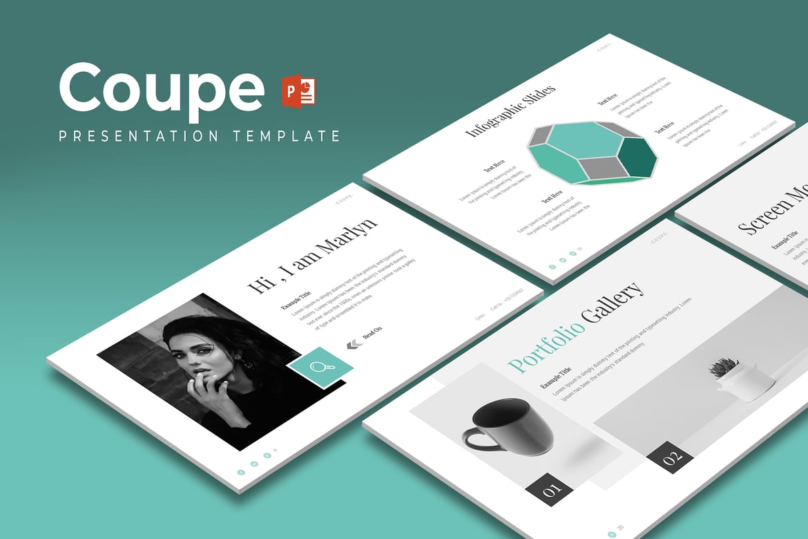 Template Presentasi Coupe - Powerpoint yang Kreatif dan Minimalis