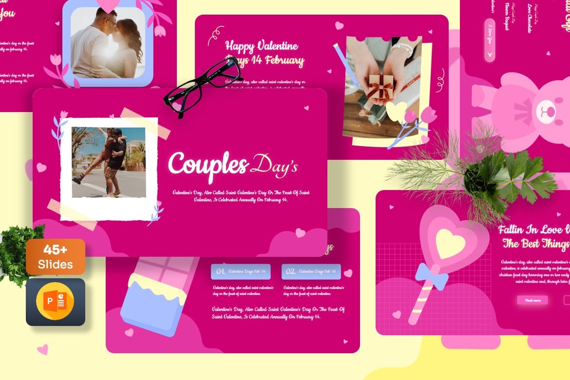 Template PowerPoint Pasangan - 14 Februari yang Menarik