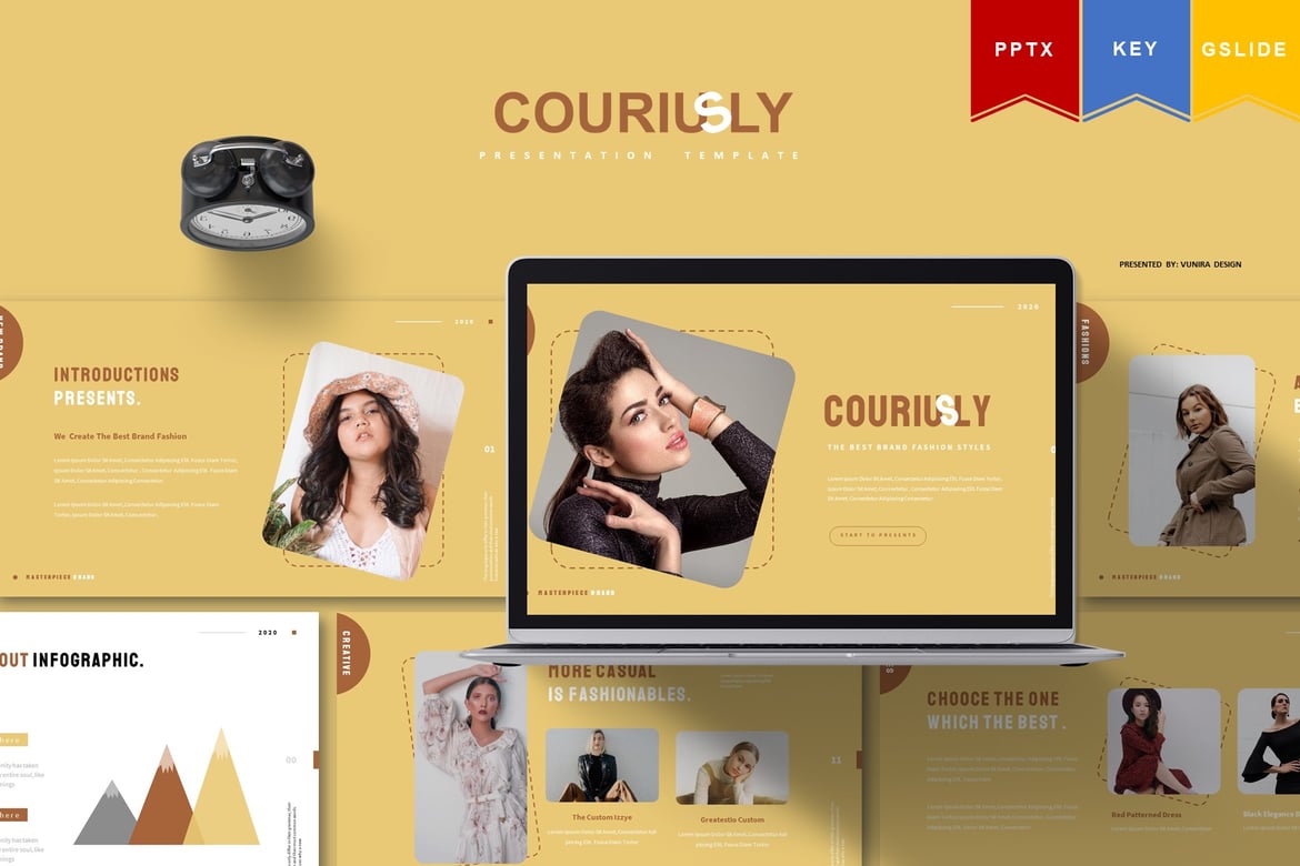 Template Presentasi Couriously untuk PowerPoint, Keynote, dan Google Slides yang Menarik