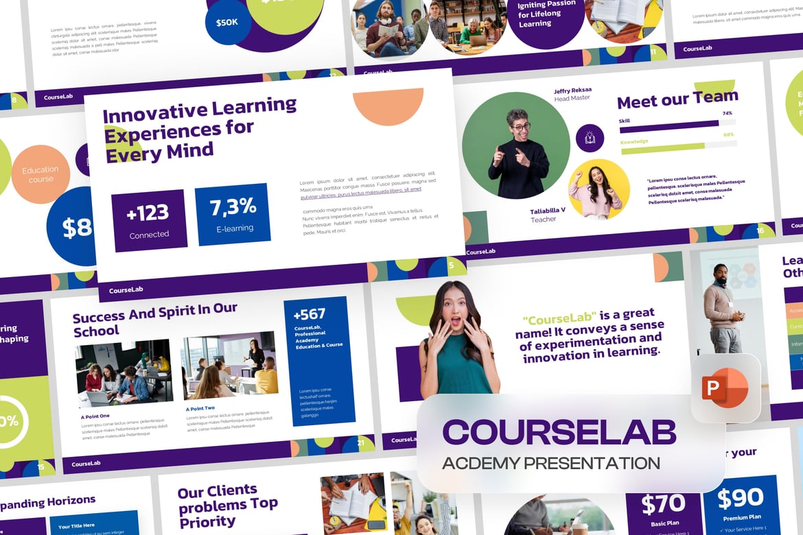 Template Presentasi PowerPoint Modern dari CourseLab Academy