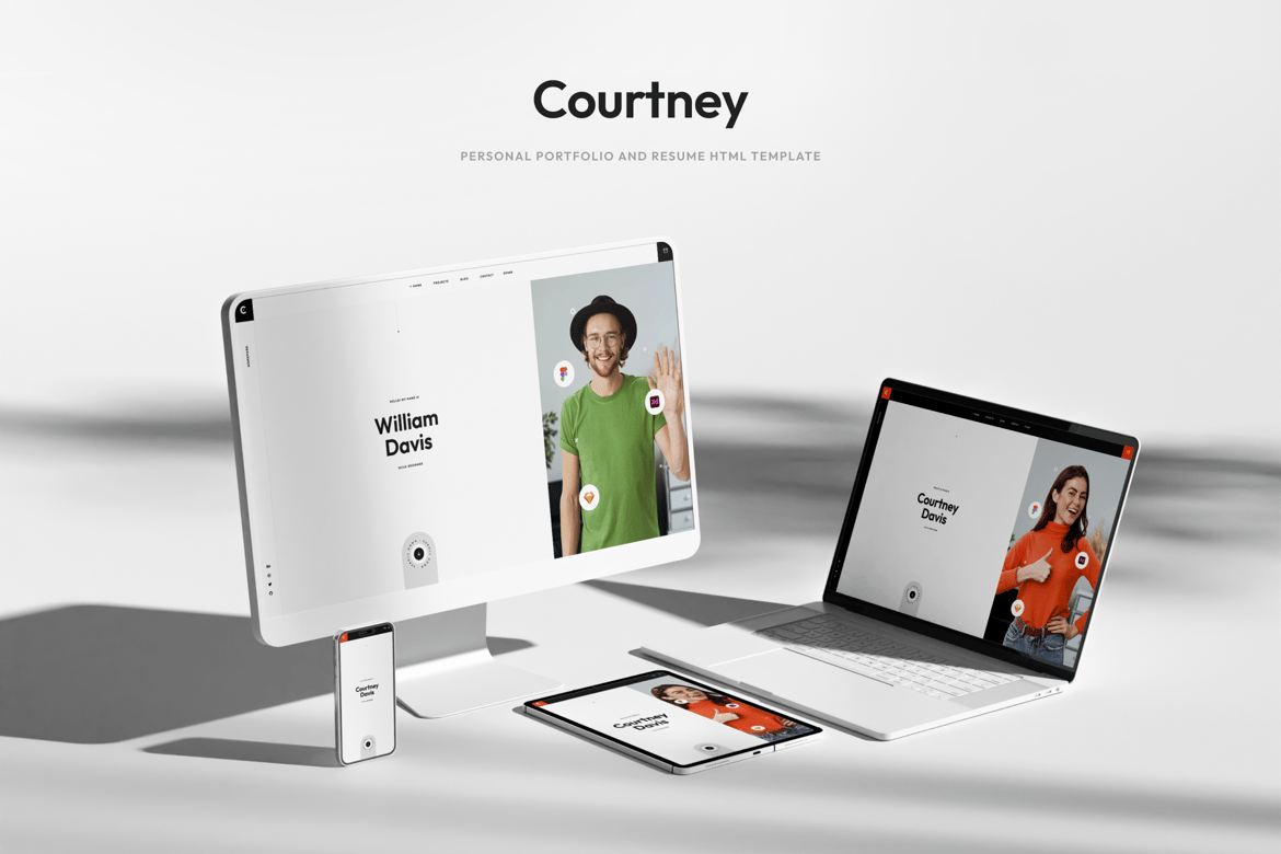 Courtney - Template Web Portofolio Pribadi dan Resume yang Menarik