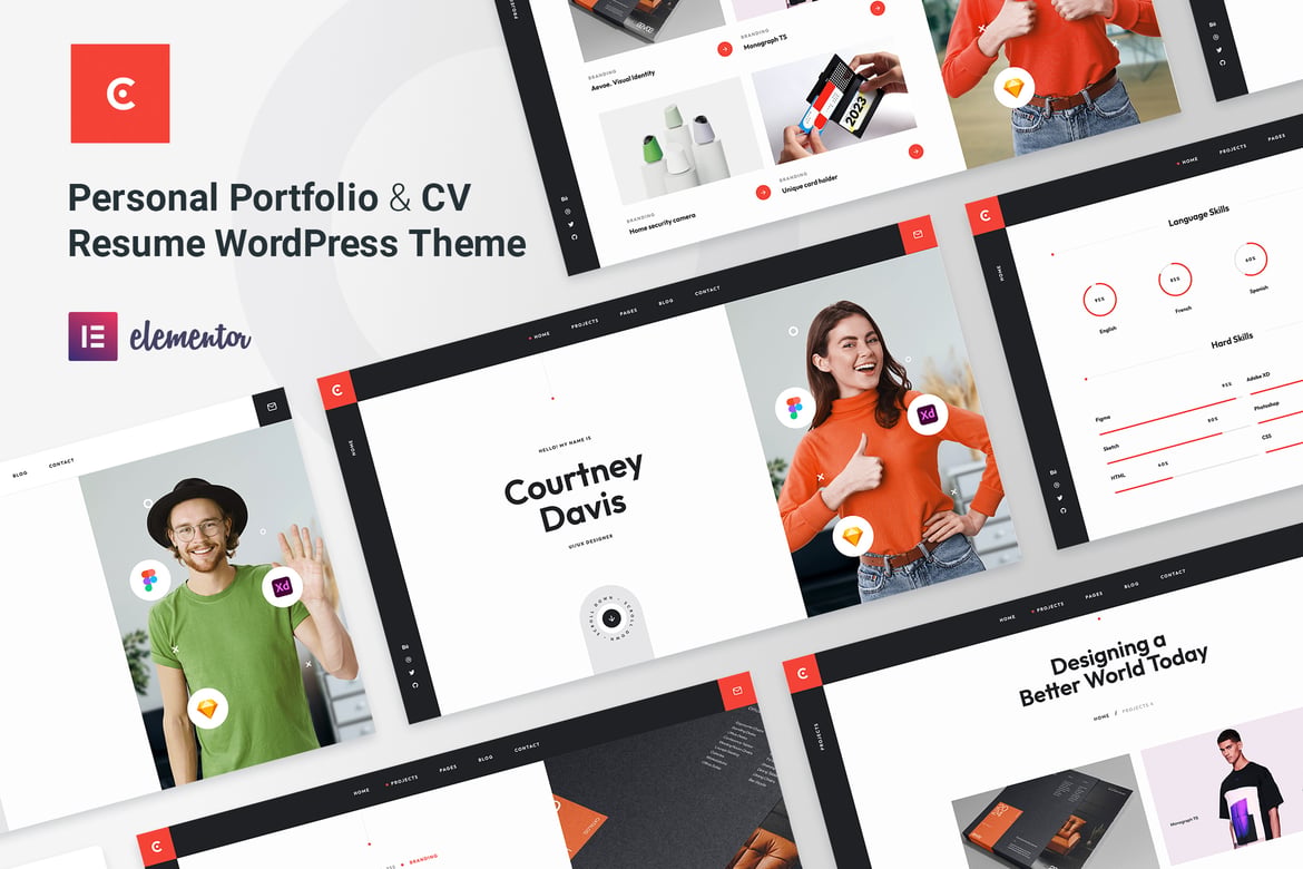 Courtney - Tema WordPress Portofolio Pribadi yang Menarik