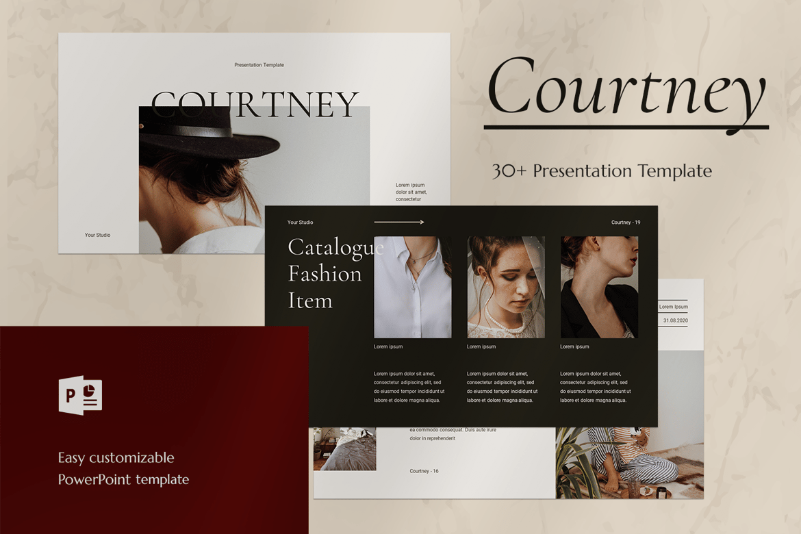 Template PowerPoint Courtney - Solusi Presentasi Elegan dan Profesional