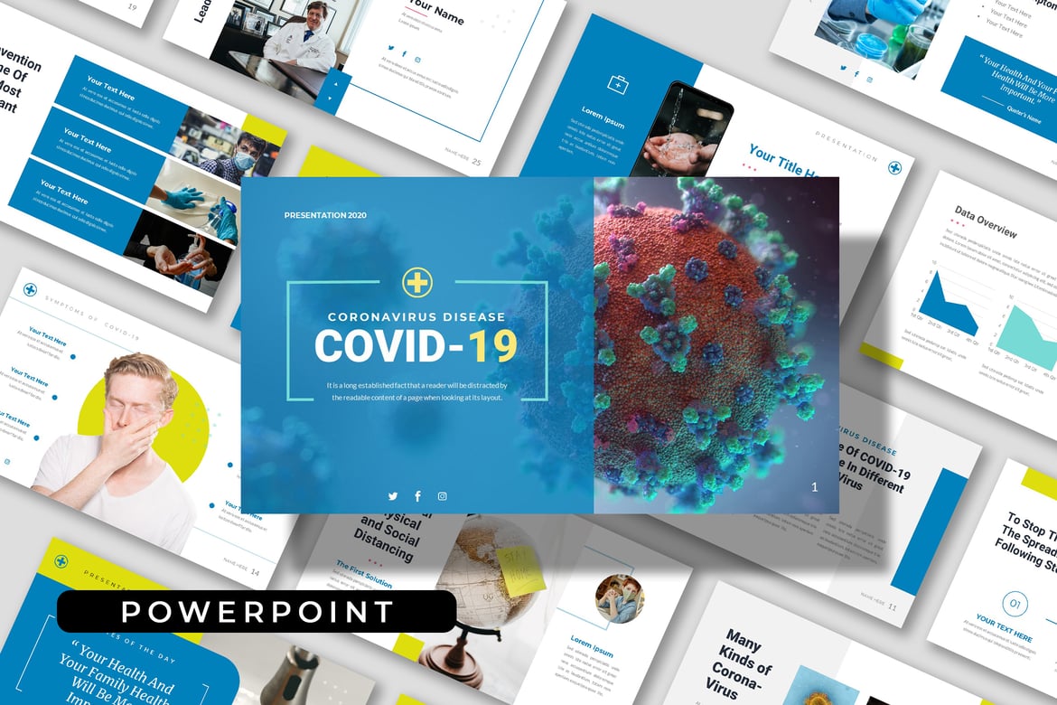 Template Presentasi PowerPoint COVID - Bersih dan Profesional