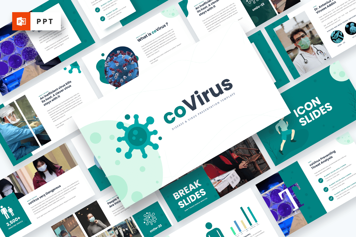 Template PowerPoint Covirus - Solusi Presentasi Penyakit & Virus yang Modern