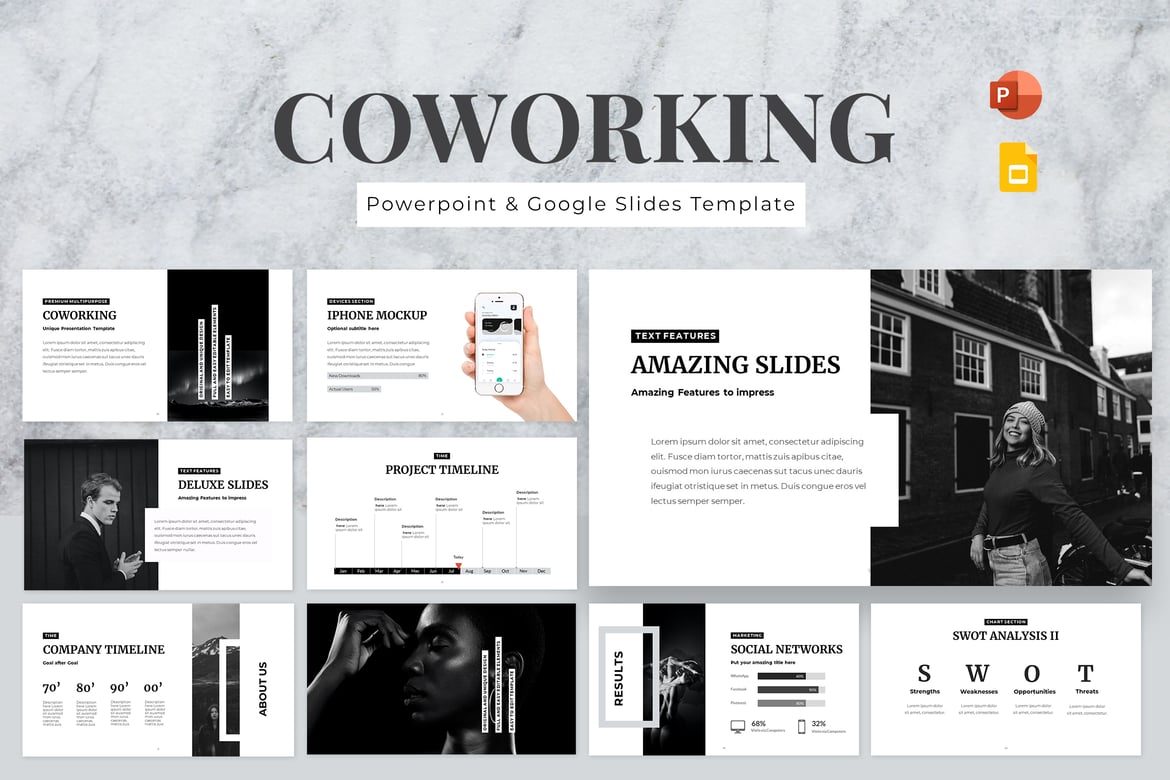 Template Presentasi Coworking untuk Powerpoint & Google Slides