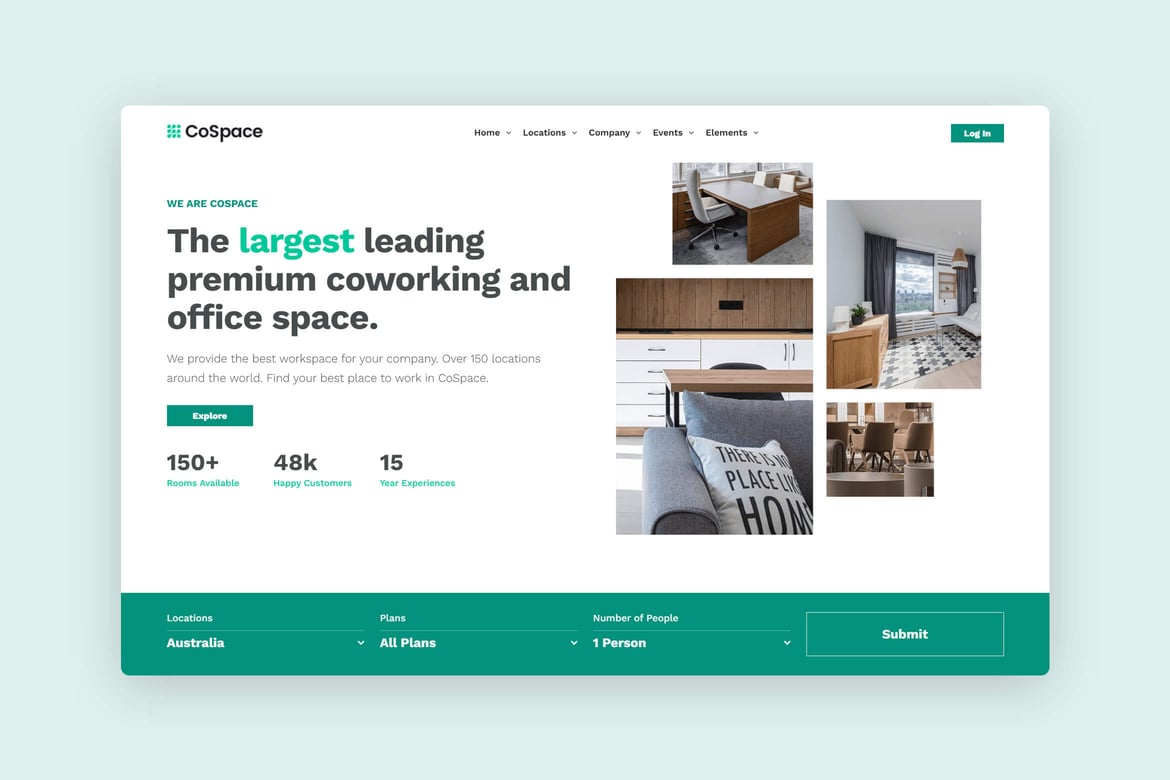 Template Website Coworking Space Modern - CoSpace