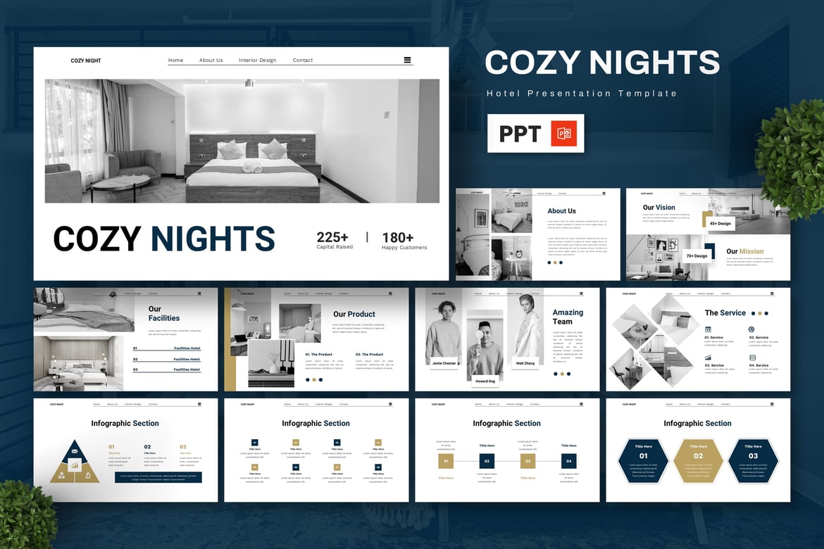 Template Presentasi Cozy Nights - Hotel yang Nyaman