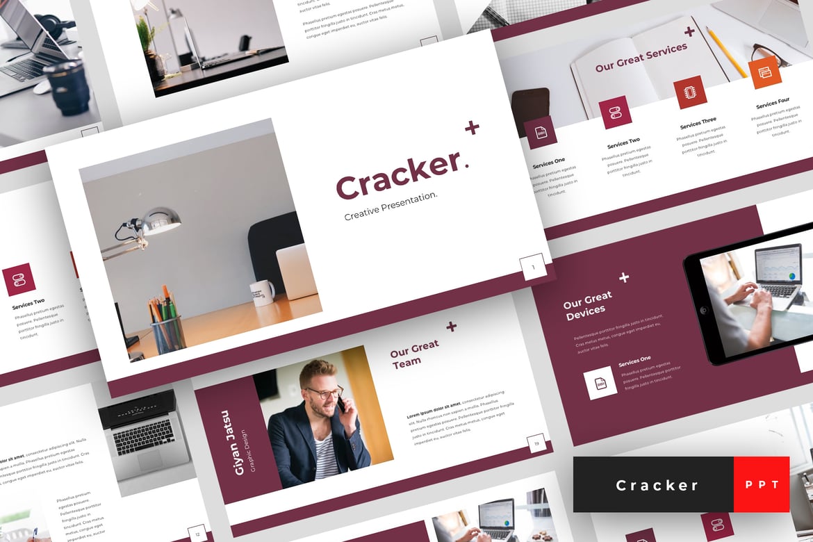 Template Presentasi PowerPoint Cracker - Kreativitas Tanpa Batas
