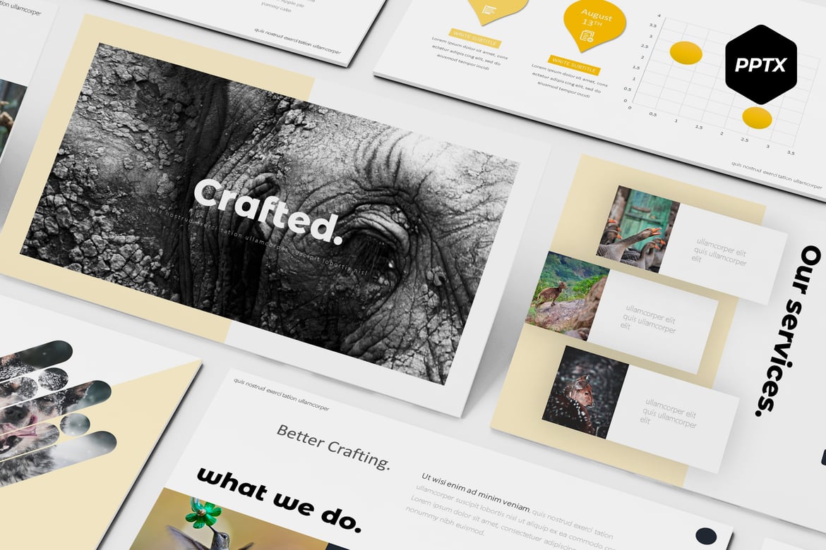 Template PowerPoint Crafted - Solusi Presentasi Menarik