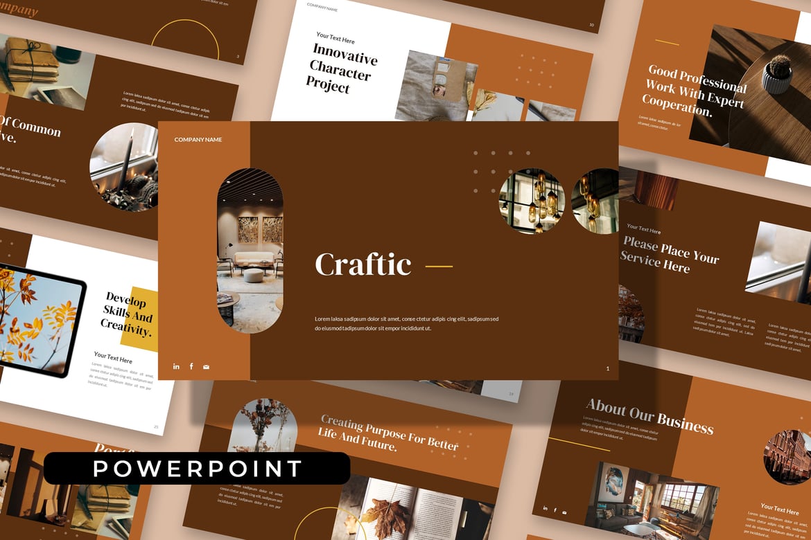 Craftic - Template Presentasi PowerPoint Bisnis Klasik yang Sederhana