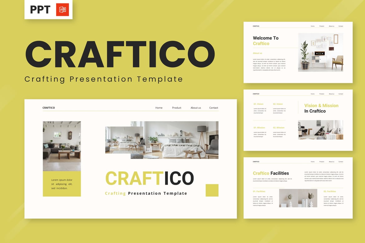 Craftico - Template Powerpoint Kreatif untuk Presentasi Menarik