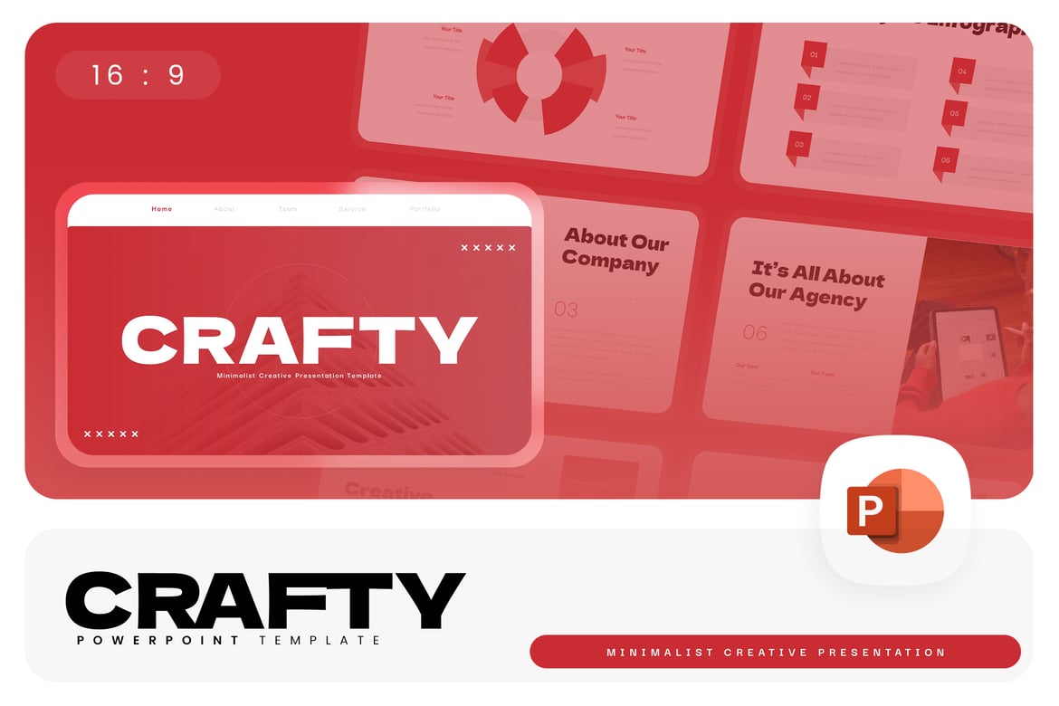 Crafty – Template PowerPoint Kreatif Minimalis yang Menarik