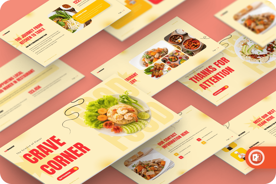 Crave Corner - Template Presentasi Makanan & Restoran yang Menarik