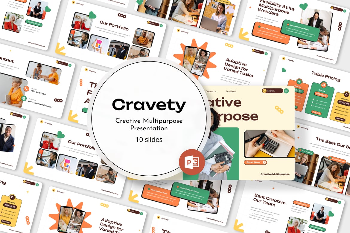 Cravety - Template Powerpoint Kreatif Serbaguna untuk Presentasi Anda