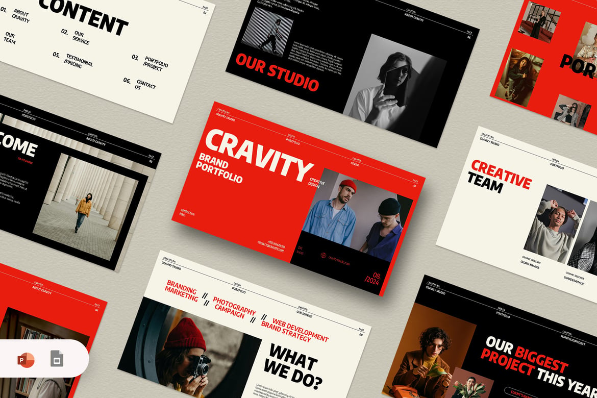 Template Presentasi PowerPoint Cravity yang Stylish dan Profesional